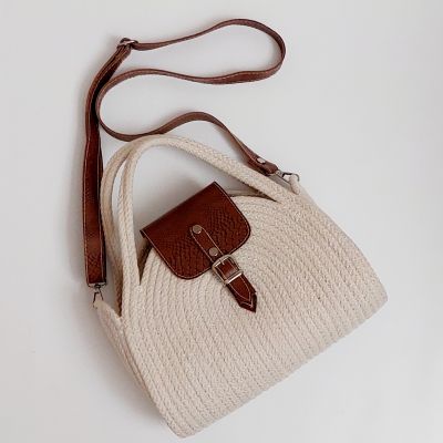 شنطة من خيط كوردون القطن والجلد