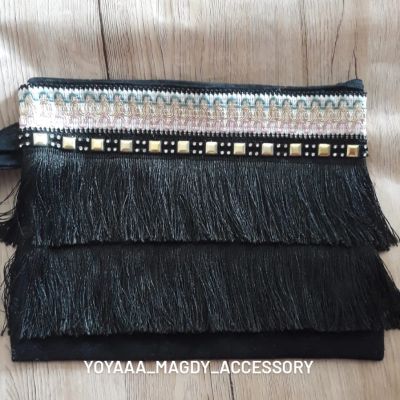 كلاتش اسود بشرائط شراشيب