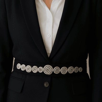 حزام من الخيش ومطعم بالخزف