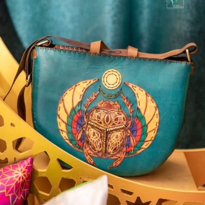  Genuine leather scarab bag