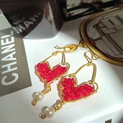 Copper heart earring