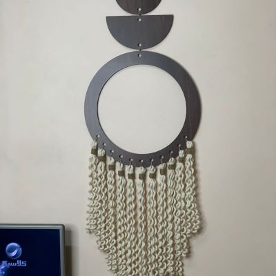 تعليقه خشبيه بحبال المكرميه 