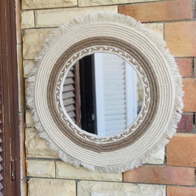 Mirrors with macrame threads