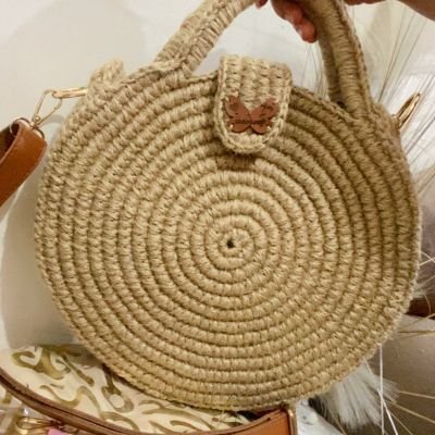 شنطه كروشيه من الخيش