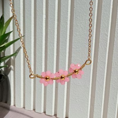Copper rose necklace