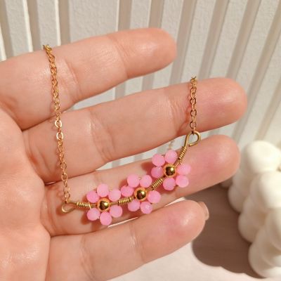 Copper rose necklace