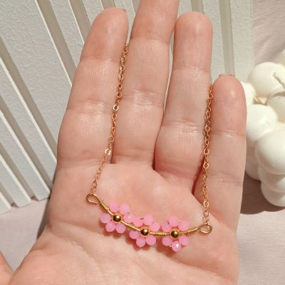 Copper rose necklace