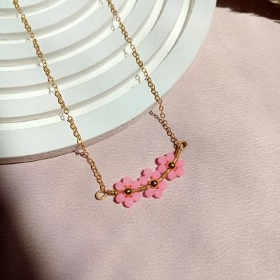 Copper rose necklace