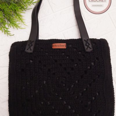 شنطة كروشية مربعة 