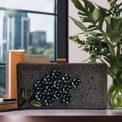 Clutch handmade with stone 