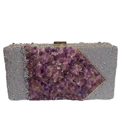 شنطه سواريه هاند ميد مطعمه بالاحجار الكريمه 