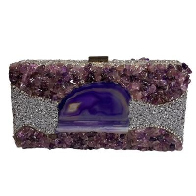 شنطه سواريه هاند ميد مطعمه بالاحجار الكريمه 