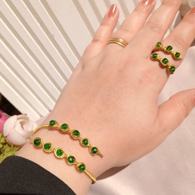 أسورة نحاس بخرز كريستال 