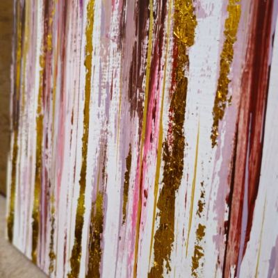 لوحه اكريليك وورق دهب 