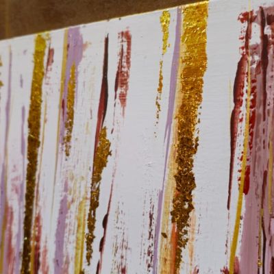 لوحه اكريليك وورق دهب 