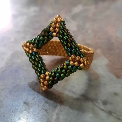 A Set of colorful squares by Miyuki beads 