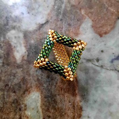 A Set of colorful squares by Miyuki beads 