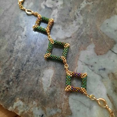 A Set of colorful squares by Miyuki beads 