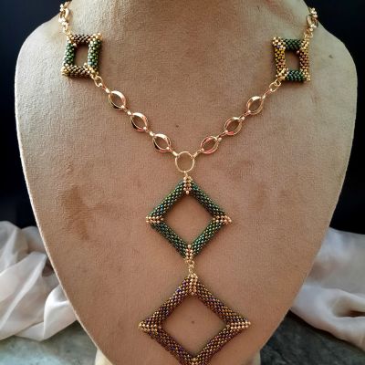 A Set of colorful squares by Miyuki beads 