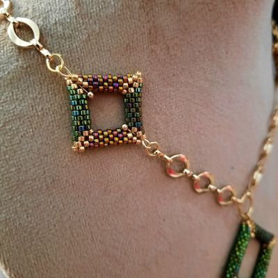 A Set of colorful squares by Miyuki beads 