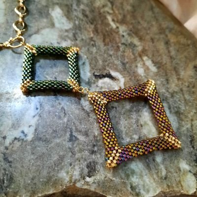 A Set of colorful squares by Miyuki beads 
