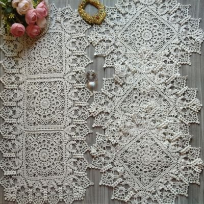  Four-piece crochet tablecloth set
