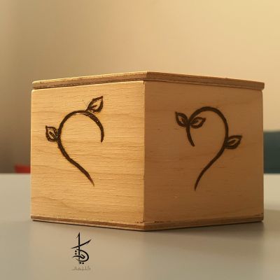 Sunflower - Hand-Burned Hexagon Wooden Box