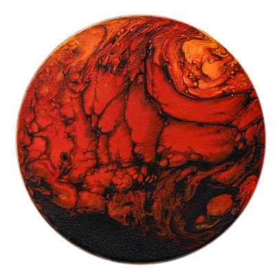 تابلوه اكريليك باللون الاحمر والاسود 