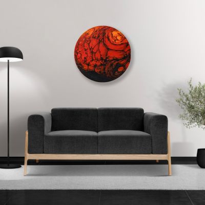 تابلوه اكريليك باللون الاحمر والاسود 