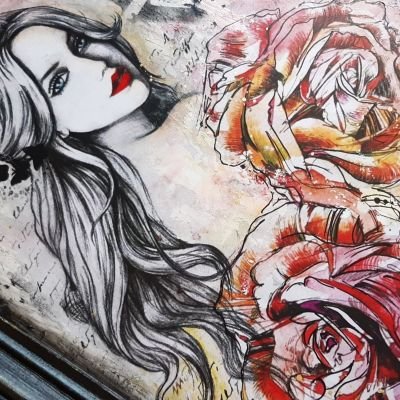 تابلو الوردة الجميلة