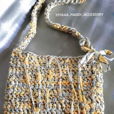 شنطة كروشيه تريندى ( حمصى*اصفر ليمونى )