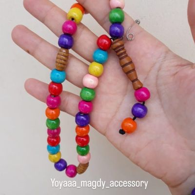 سبحة 33 حبة خشب الوان مبهجة