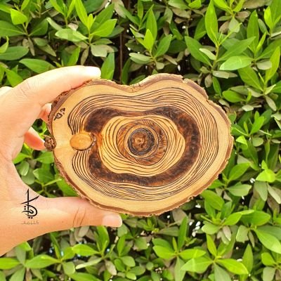 حرق يدوي حر على جذع شجر