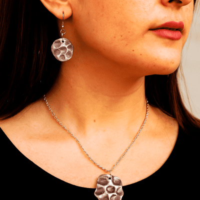 ceramic set chain&earrings