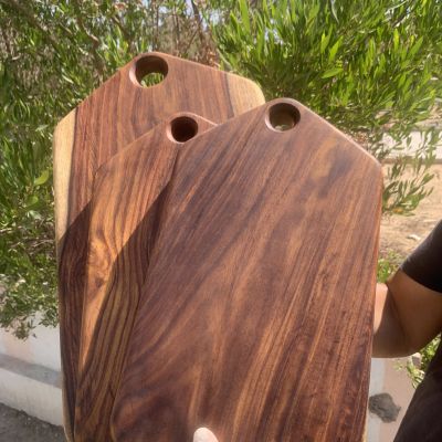 3 قطاعات من الخشب الصلب