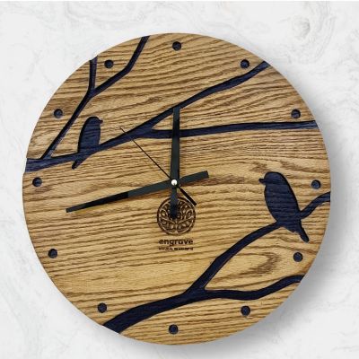 ساعة حائط من خشب الأرو الطبيعي المسيف