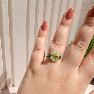 خاتم ورده نحاس وكريستال 