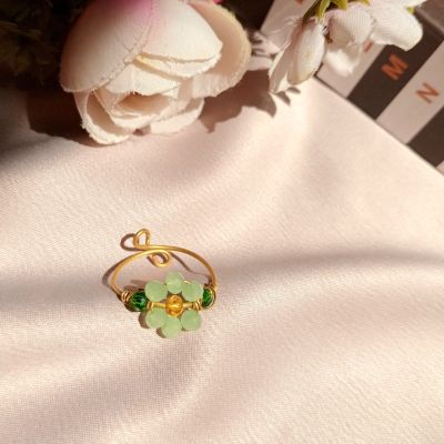 خاتم ورده نحاس وكريستال 