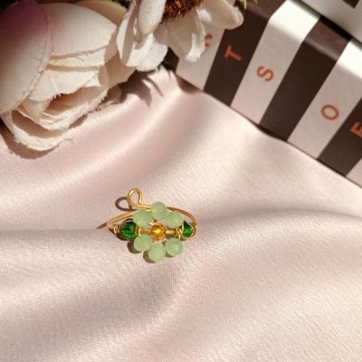 خاتم ورده نحاس وكريستال 