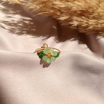 خاتم ورده نحاس وكريستال 