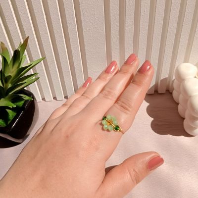 خاتم ورده نحاس وكريستال 