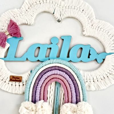 Macrame cloud with name 
