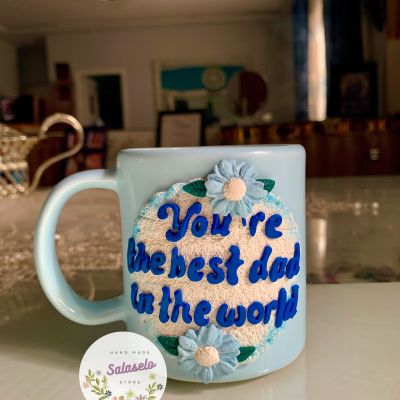 Polymer clay mug for dad 