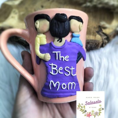 Polymer clay mom mug