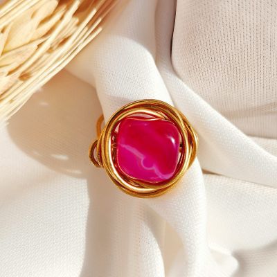 Agat & pure copper set