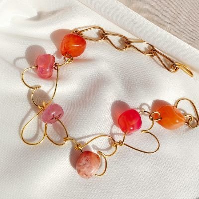 Agat & pure copper set