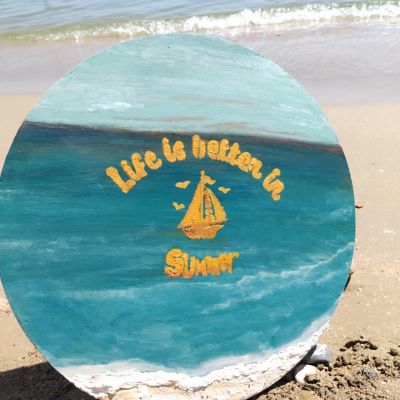  Set of  3 Handpainted summer tablues