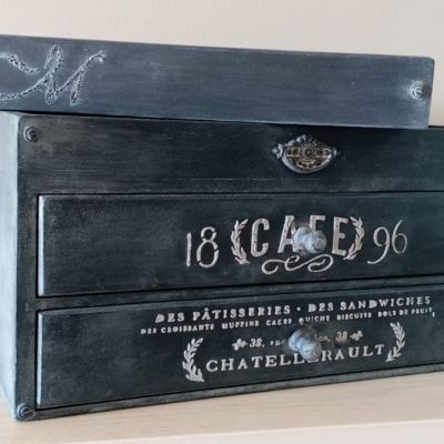  بوكس كبسولات القهوه ومنظم للباكيت مع صينيه تقديم 