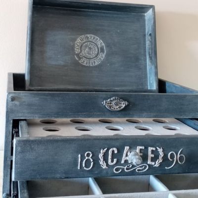  بوكس كبسولات القهوه ومنظم للباكيت مع صينيه تقديم 