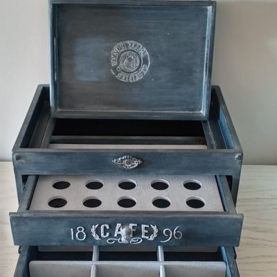  بوكس كبسولات القهوه ومنظم للباكيت مع صينيه تقديم 